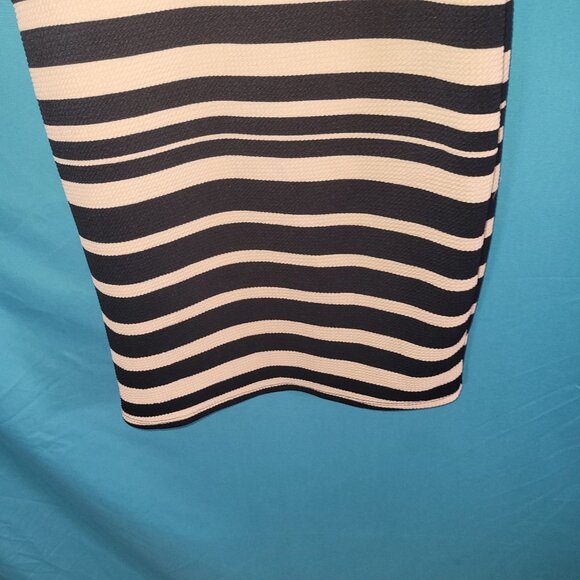 TMG New York Womens Black & White Striped Bodycon Dress Short Sleeve Size S - Picture 9 of 9